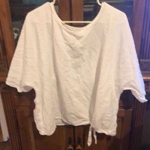 Tie waist white shirt